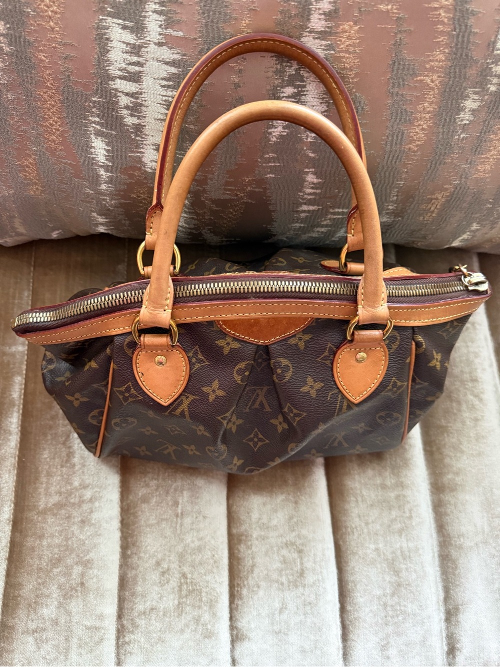 Louis Vuitton Tavioli PM Canvas Satchel with Tan Leather Trim - Picture 4 of 16